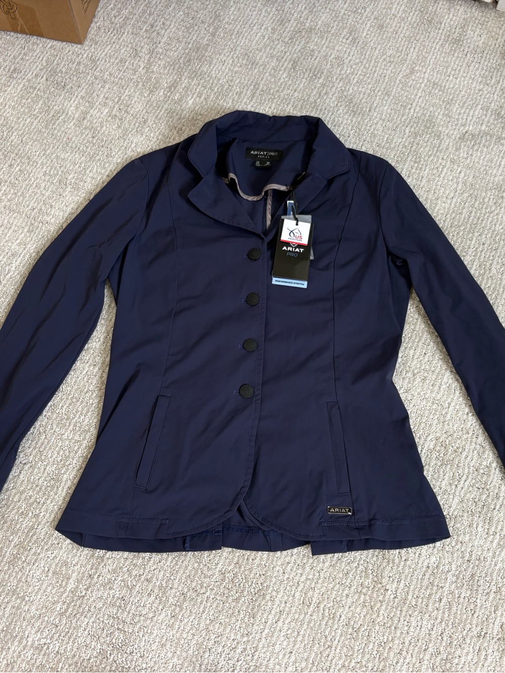 NWT Ariat Pro Series Performance Stretch Navy Show Coat Women’s 4R